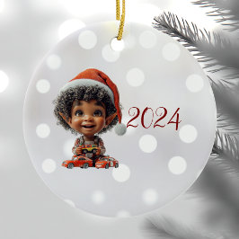 Förtjusad Baby-jul Elf Ceramic Ornamic Julgransprydnad Keramik