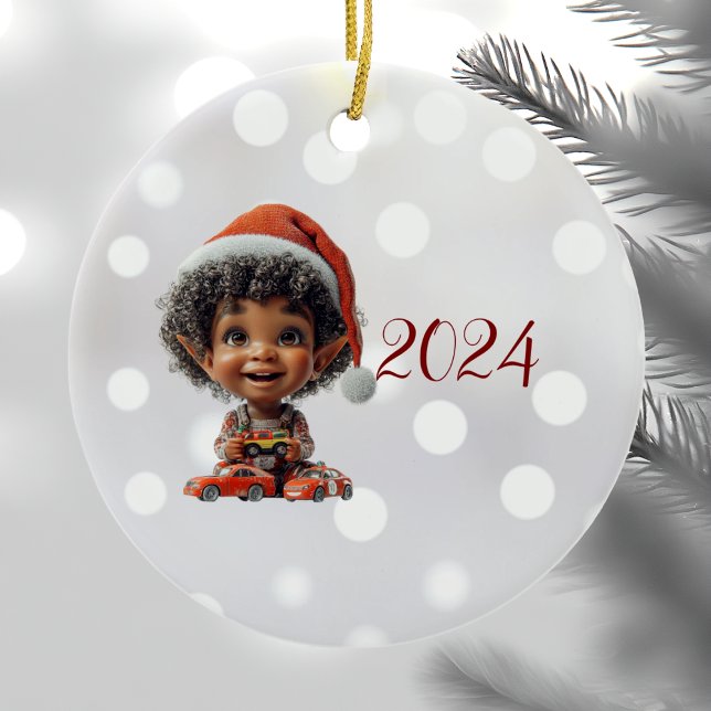 Förtjusad Baby-jul Elf Ceramic Ornamic Julgransprydnad Keramik (Skapare uppladdad)