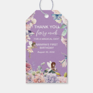 Förtjusad Garden Fairy Birthday Favor Presentetikett