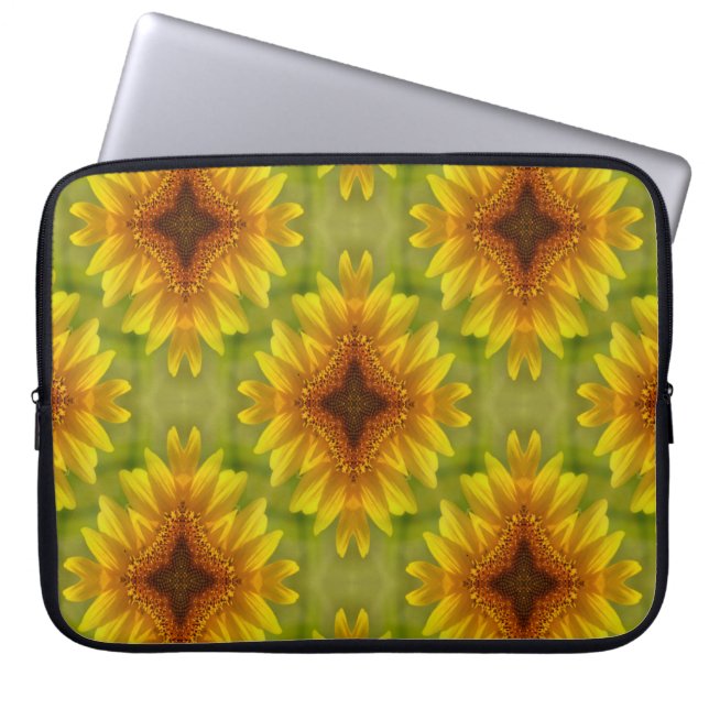 Förtjusade solblommor.... laptop fodral (Framsidan)