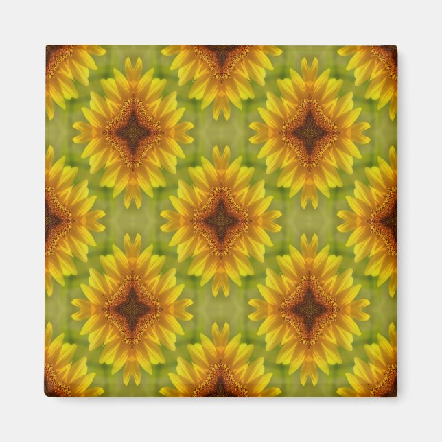 Förtjusade solblommor... magnet (Framsidan)