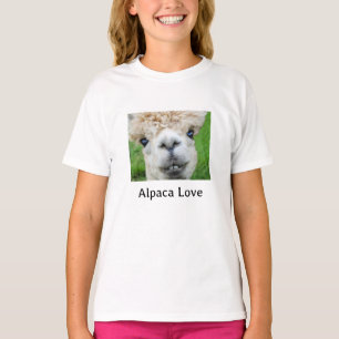 Förtjusande Alpacka Foto Flickor T Shirt