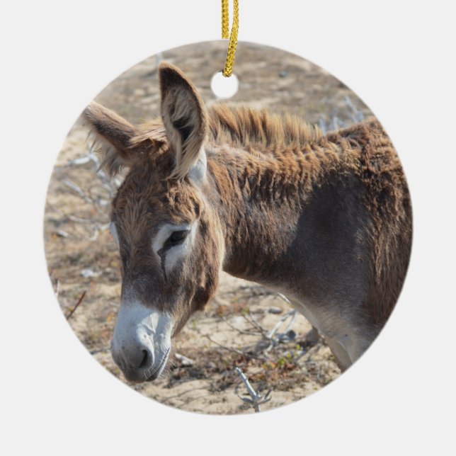 Förtjusande åsna julgransprydnad keramik (Framsidan)
