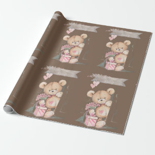 Förtjusande baby för vattenfärgnallevälkomnand presentpapper