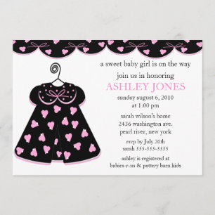Förtjusande babyklänningbaby shower inbjudningar