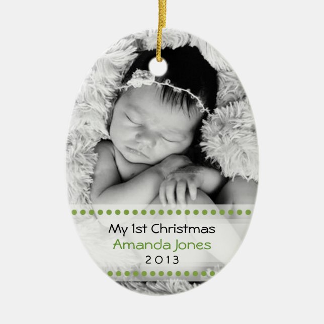 Förtjusande Babys första jul Julgransprydnad Keramik (Framsidan)