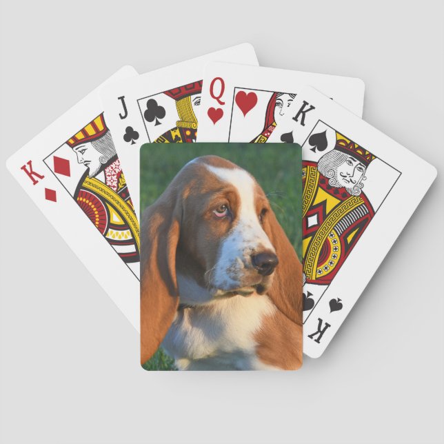 Förtjusande Bassethundvalp Casinokort (Baksidan)