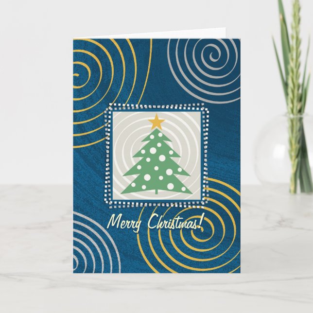 Förtjusande blått för god jul | helgkort (Framsida)