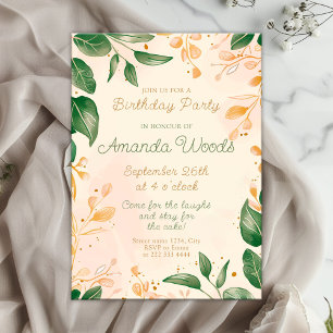Förtjusande Blommigt Delight Birthday Firation Inbjudningar