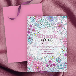 Förtjusande Bohemian Meadow Flowers Baby Shower Tack Kort