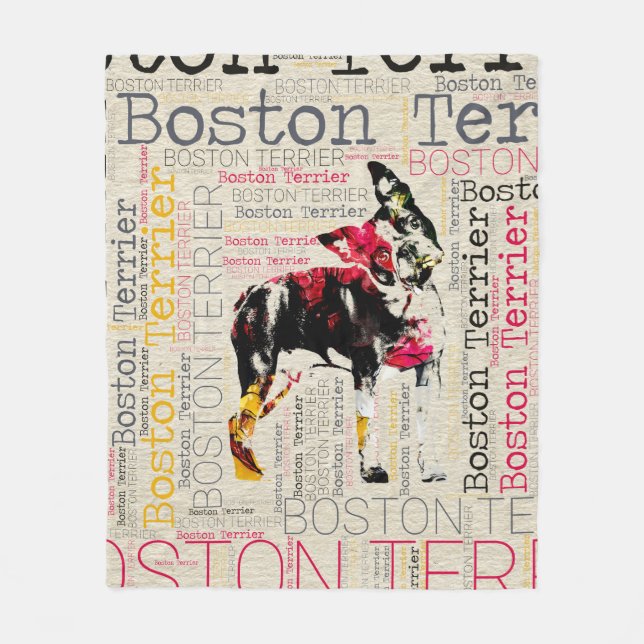 Förtjusande Boston Terrier Fleecefilt (Framsidan)