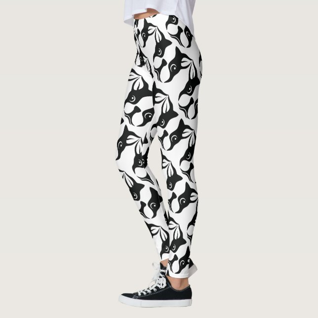 Förtjusande Boston Terrier Leggings (Vänster)