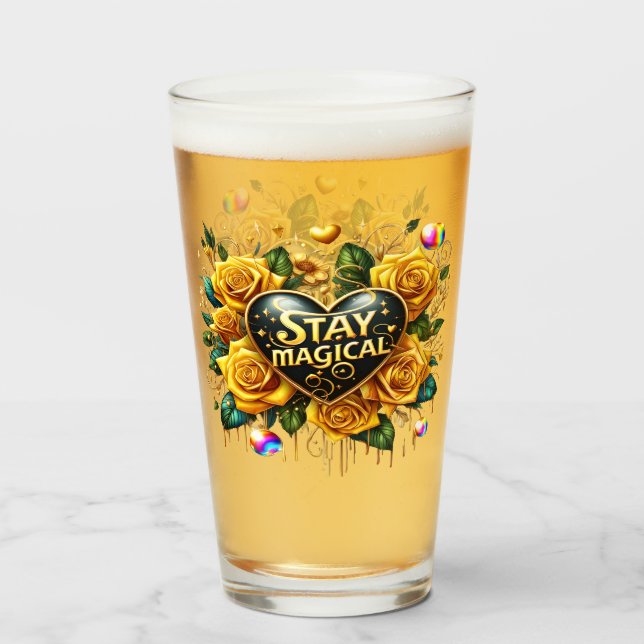 Förtjusande Bouquet av Ro och hjärta Glaskopp (Baksida fylld)