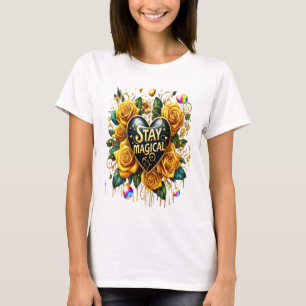 Förtjusande Bouquet av Ro och hjärta T Shirt