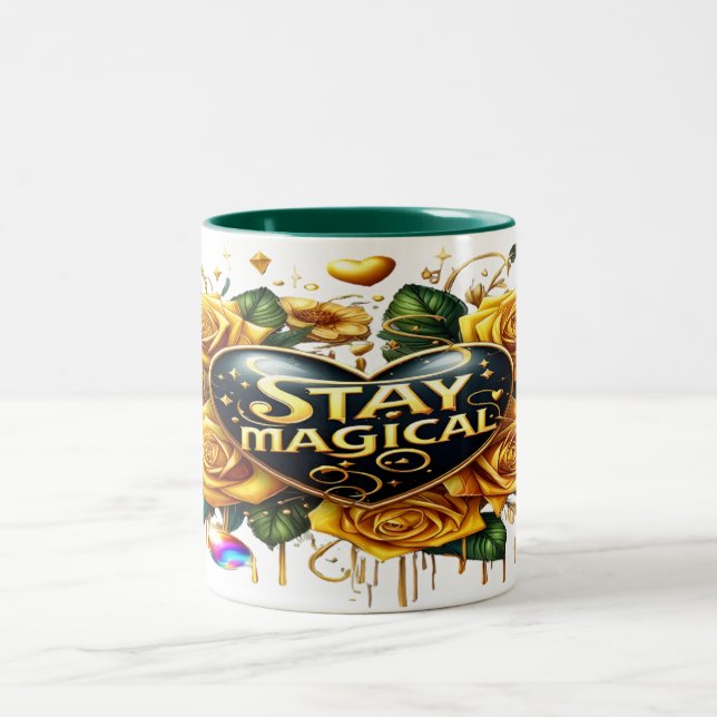 Förtjusande Bouquet av Ro och hjärta Två-Tonad Mugg (Center)