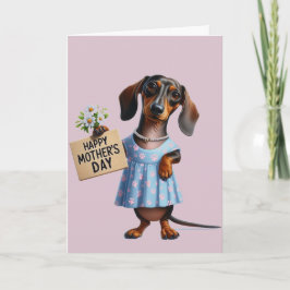 Förtjusande Dachshund Mors Dag  Kort