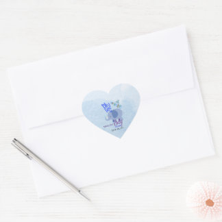 Förtjusande dekoration för baby shower: Oh Boy! oc Hjärtformat Klistermärke