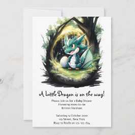 Förtjusande Dragon Baby Shower Inbjudningar