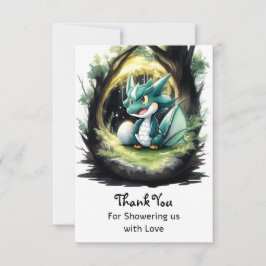Förtjusande Dragon Baby Shower Tack Kort