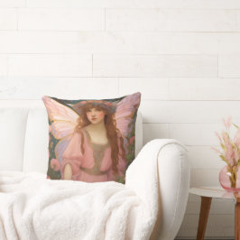 Förtjusande drömmar: En vismisk Rosa Fairy Porträt Kudde
