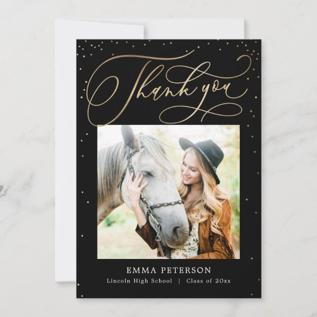 Förtjusande EDITABLE FÄRG Studenten Tack (Framsida)