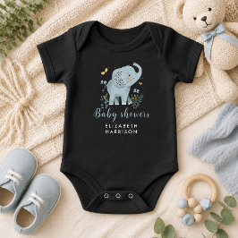 Förtjusande Elefant Blå Baby Pojke Bebis Shower T Shirt