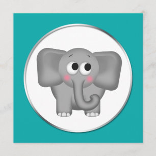 Förtjusande elefant - krickababy inbjudningar