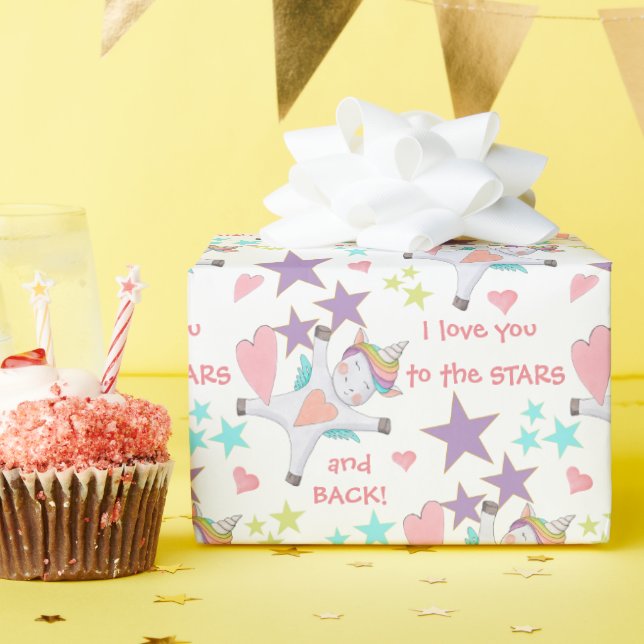 Förtjusande enighet om stjärnor och baksida presentpapper (Födelsedagsfest)