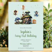 Förtjusande Fairy First Birthday Mushroom