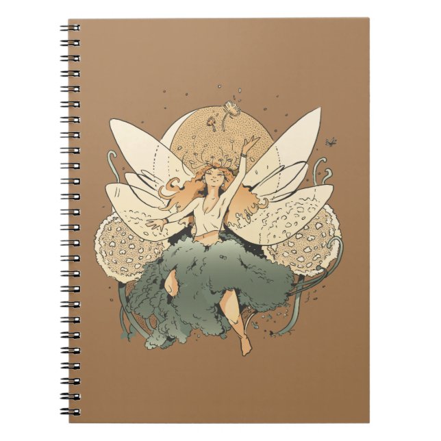 Förtjusande Fairy - Whimsical Fantasy Art Anteckningsbok (Framsidan)
