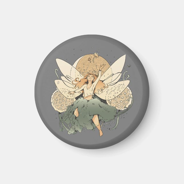 Förtjusande Fairy - Whimsical Fantasy Art Magnet (Framsidan)