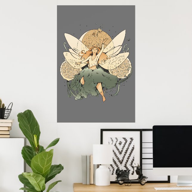 Förtjusande Fairy - Whimsical Fantasy Art Poster (Hemmakontoret)
