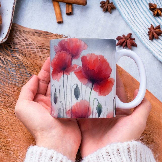 Förtjusande Fält i Poppies Kaffemugg (Skapare uppladdad)