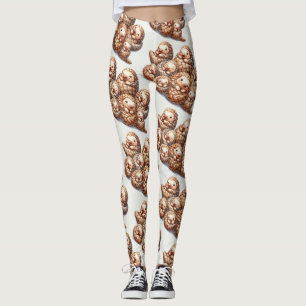 Förtjusande fiske efter söta kramande pangoliner leggings