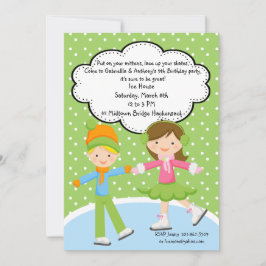 Förtjusande flicka & BoyIce som åker skridskor Inbjudningar