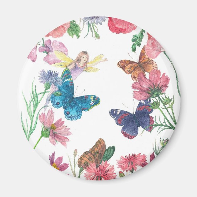 Förtjusande Flower Fairy Magnet (Framsidan)