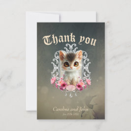 Förtjusande, flytande kattunge tack kort