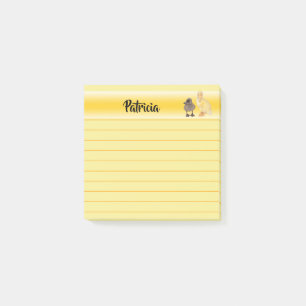 Förtjusande fodrad Ducklingsfotografi Post-it Block