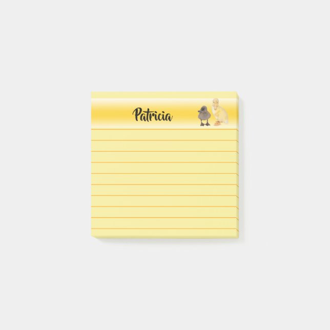 Förtjusande fodrad Ducklingsfotografi Post-it Block (Framsida)