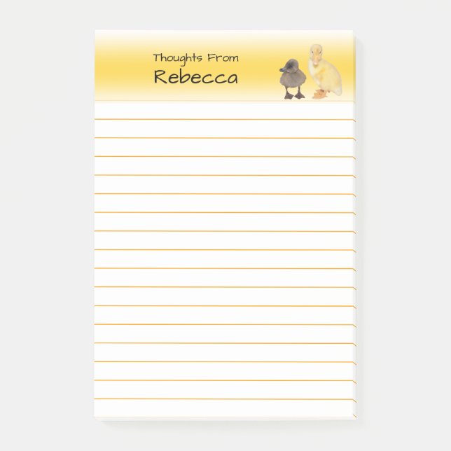 Förtjusande fodrad Ducklingsfotografi Post-it Block (Framsida)