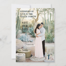 Förtjusande Forest Romantik Whispering Kärlek Phot Spara Datumet