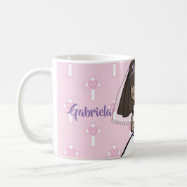 Förtjusande första namn för nattvardbrunettflicka kaffemugg