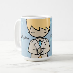 Förtjusande första namn för nattvardpojkeblått kaffemugg