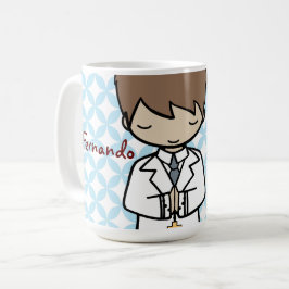 Förtjusande första nattvardbrunettpojke kaffemugg