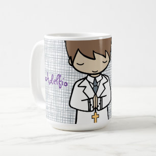 Förtjusande första nattvardbrunettpojke kaffemugg