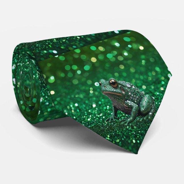 Förtjusande framväxt: Grönt Gnistra Frog. Slips (Rullad)