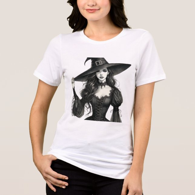 Förtjusande Gothic Witch Women's Tee (Framsida)