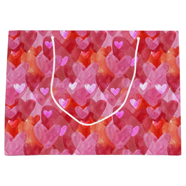 Förtjusande hjärtan i Rosa, Röd och Orange (Framsidan)