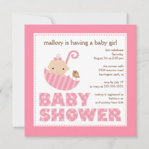 Förtjusande inbjudan för babyparaplybaby shower