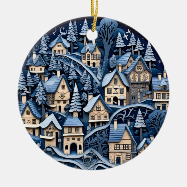 Förtjusande jul Village Ornament (Framsidan)